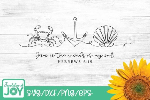 Anchor of My Soul: Christian Line Art for T-Shirt Designs