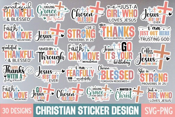 Boho Christian Sticker SVG Bundle