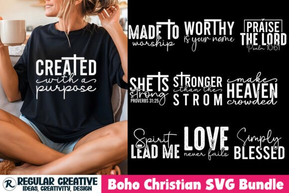 Boho Christian SVG Bundle for T-Shirt Designs
