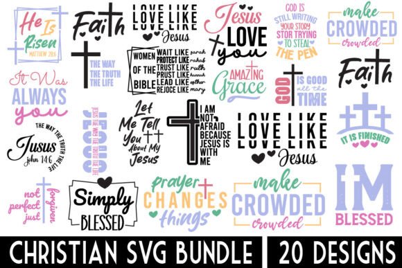 Christian Quotes SVG Bundle: Jesus SVG for T-Shirt Designs
