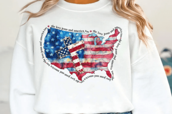 Coquette She Love Jesus 4th of July PNG T-Shirt Designs