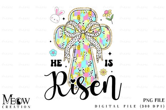 He is Risen PNG, Christian Easter Cross