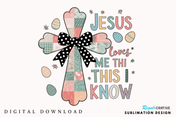 Jesus Loves Me Easter Cross T-Shirt Designs