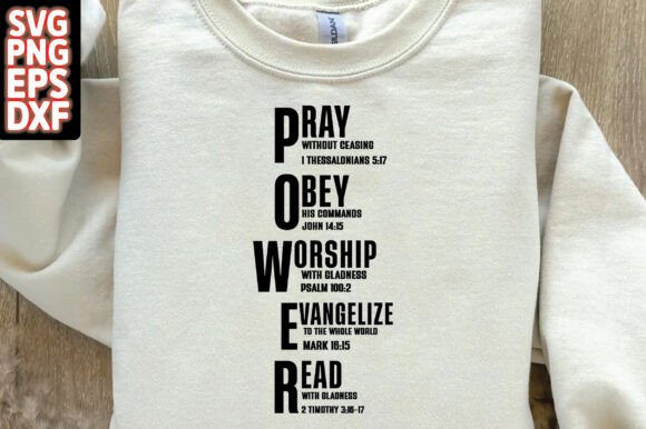 POWER SVG PNG Christian Shirts: T-Shirt Designs