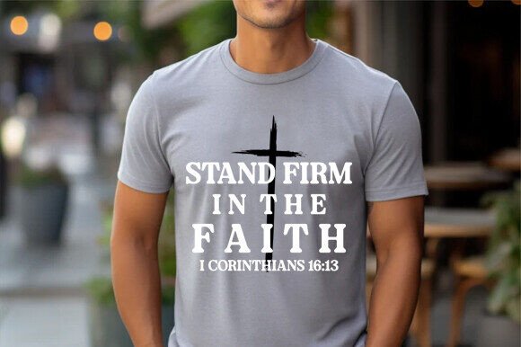 Stand Firm Cross Men’s Christian Shirts T-Shirt Designs