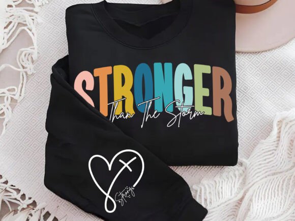 Stronger Than the Storm, Boho Christian T-Shirt Designs