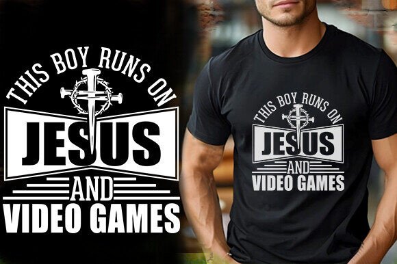 THIS BOY RUNS on JESUS and VIDEO GAME TS T-Shirt Designs